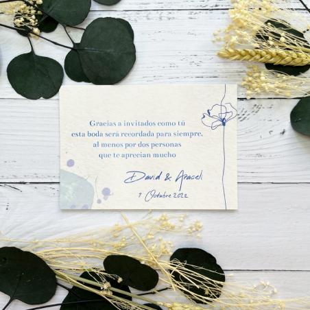 Tarjeta Agradecimiento Amapola Azul