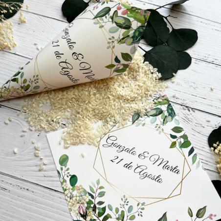 Cono Boda Elegante Rosa