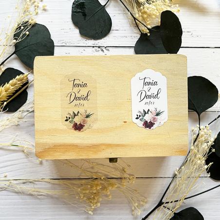 Adhesivo Detalles Boda Floral Roja