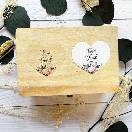 Adhesivo detalles Corazon Floral Roja