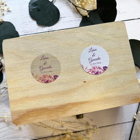 Adhesivo detalles Redonda Floral Rosa