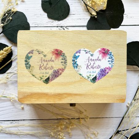 Adhesivo detalles Corazon Hortensias Lilas