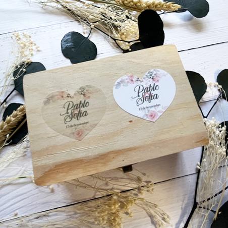 Adhesivo detalles Corazon Romantica Rosas