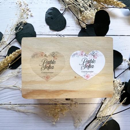 Adhesivo detalles Corazon Romantica Rosas