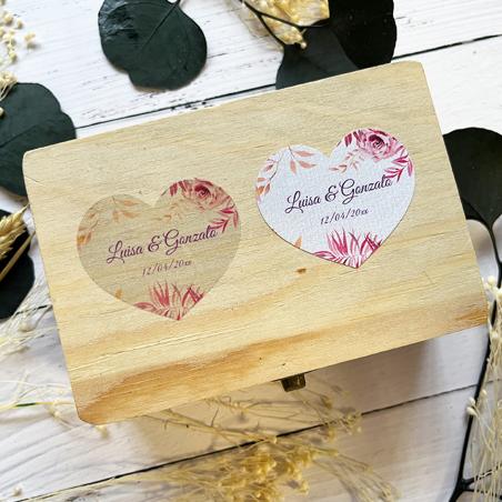 Adhesivo detalles Corazon Floral Rosa