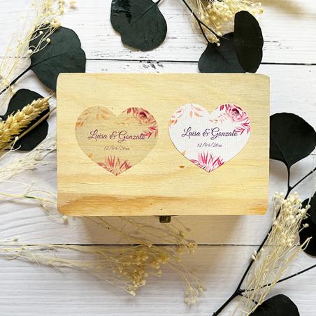 Adhesivo detalles Corazon Floral Rosa