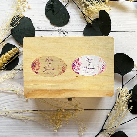 Adhesivo detalles Ovalada Floral Rosa