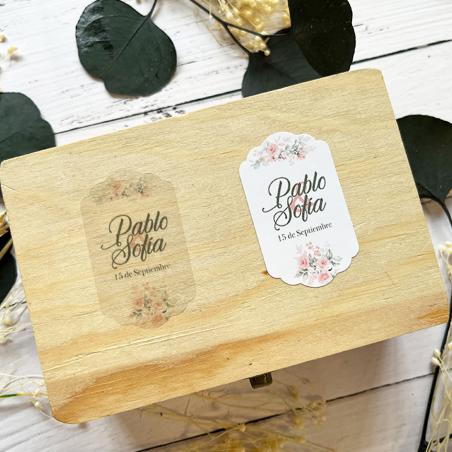 Adhesivo detalle Botella Romantica Rosas