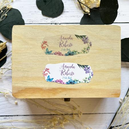 Adhesivo Alargado detalles Hortensias Lila