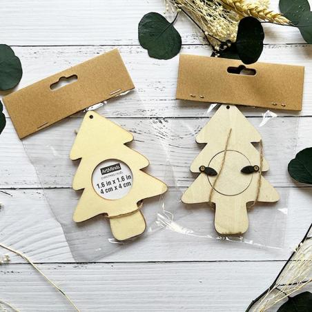 Colgante árbol navidad en madera para foto