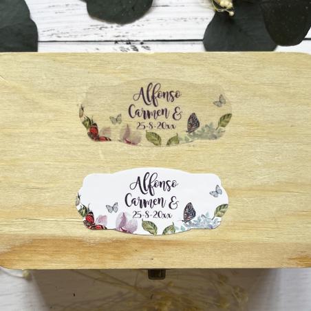 Adhesivo Alargado detalles Mariposas