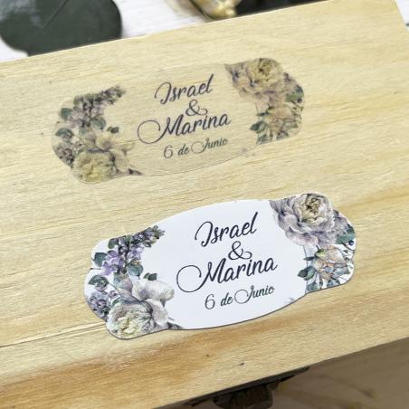 Adhesivo Alargado detalles Peonias