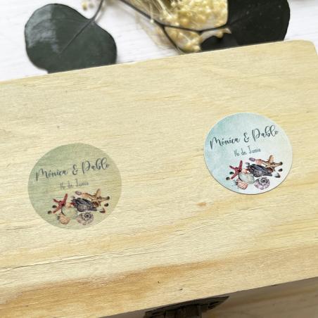 Adhesivo detalles Redonda Conchas