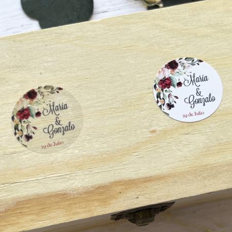 Adhesivo detalles Redonda Flores Rojas