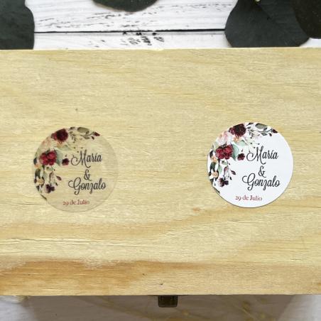 Adhesivo detalles Redonda Flores Rojas