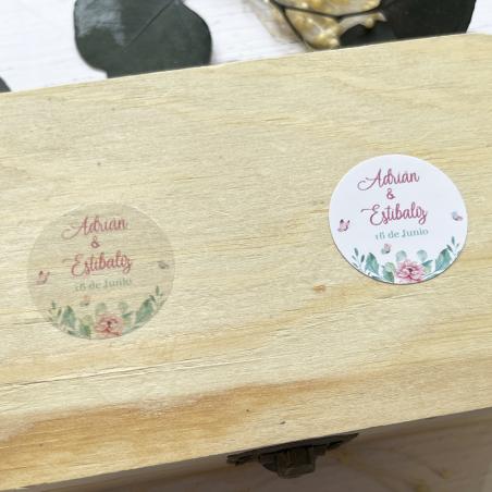 Adhesivo detalles Redonda Mariposas Romántica