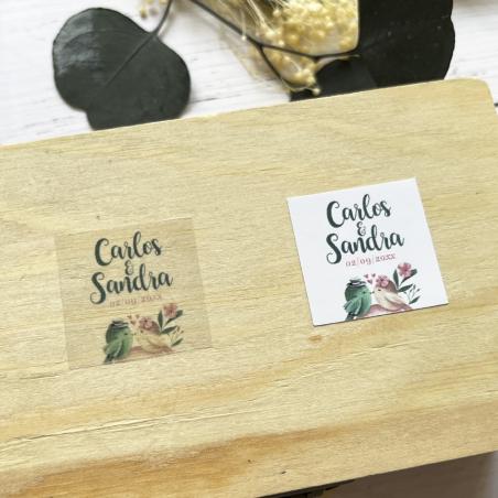 Adhesivo detalles Cuadrado Pájaros