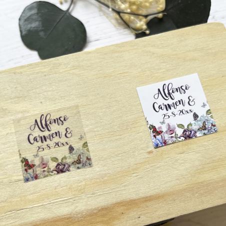 Adhesivo detalles Cuadrado Mariposas