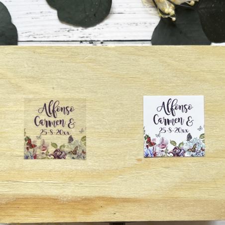 Adhesivo detalles Cuadrado Mariposas
