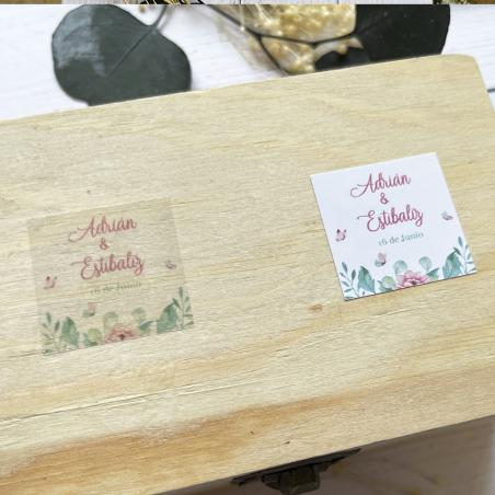 Adhesivo detalles Cuadrado Mariposas Romántica