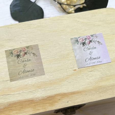 Adhesivo detalles Cuadrado Romántica Fondo Rosa