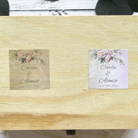 Adhesivo detalles Cuadrado Romántica Fondo Rosa