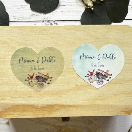 Adhesivo detalles Corazon Conchas