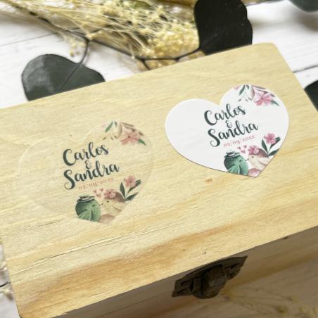 Adhesivo detalles Corazon Pájaros