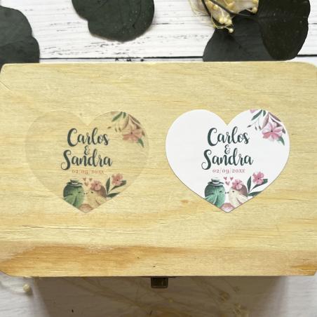 Adhesivo detalles Corazon Pájaros