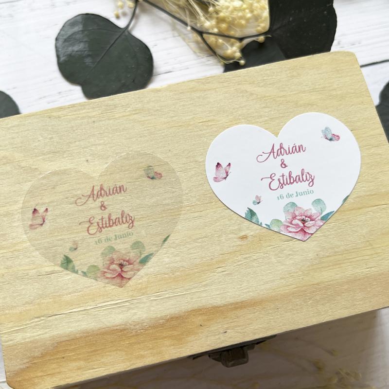 Adhesivo detalles Corazon Mariposas Romantica