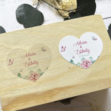 Adhesivo detalles Corazon Mariposas Romantica