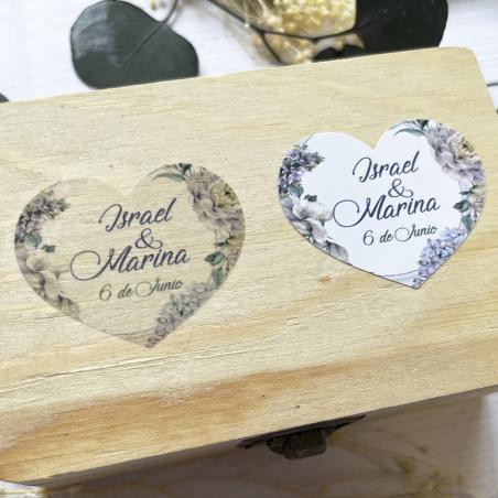 Adhesivo detalles Corazon Peonias