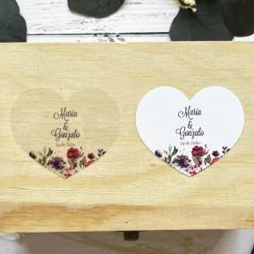 Adhesivo detalles Corazon Flores Rojas 2