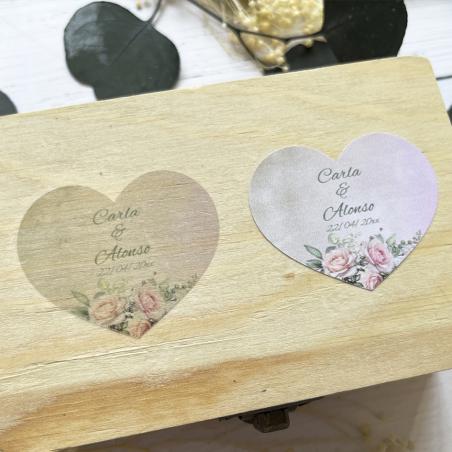 Adhesivo detalles Corazon Romántica Fondo Rosa
