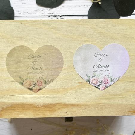 Adhesivo detalles Corazon Romántica Fondo Rosa