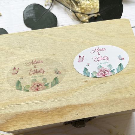 Adhesivo detalles Ovalada Mariposas Románticas