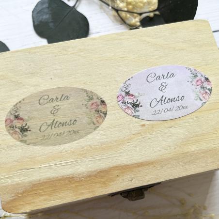 Adhesivo detalles Ovalada Romántica Fondo Rosa