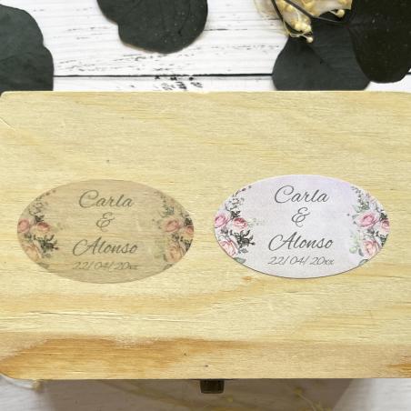Adhesivo detalles Ovalada Romántica Fondo Rosa