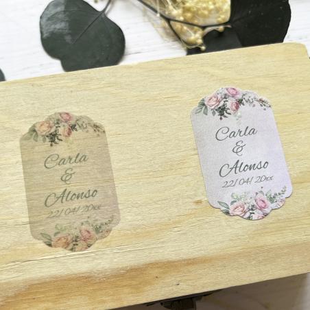 Adhesivo detalle Botella Romántico Fondo Rosa