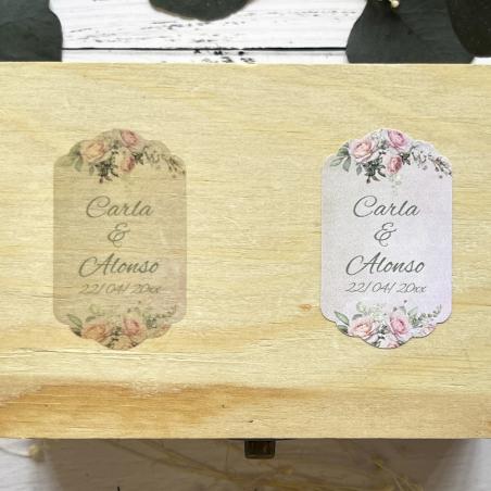 Adhesivo detalle Botella Romántico Fondo Rosa