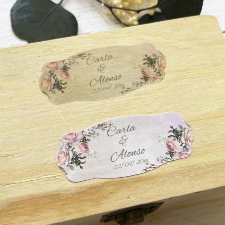 Adhesivo Alargado detalles Romántico Fondo Rosa