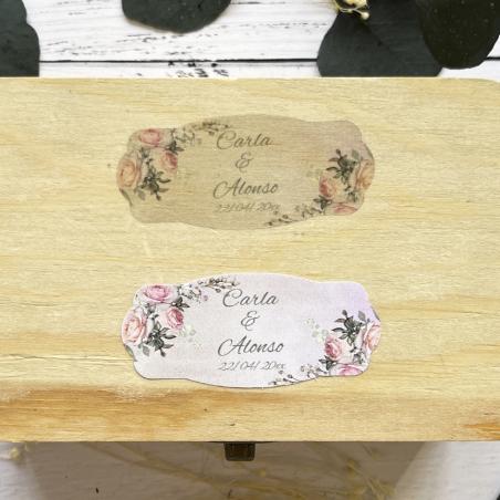 Adhesivo Alargado detalles Romántico Fondo Rosa