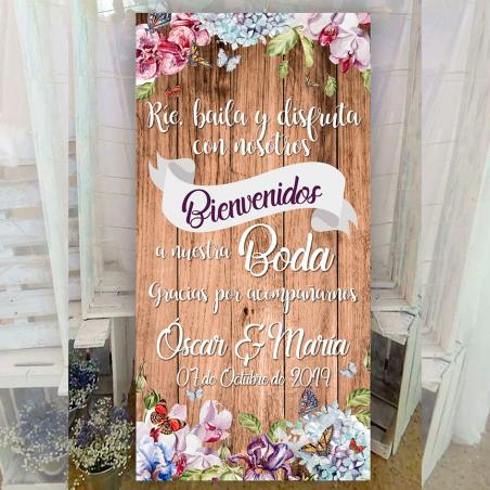 Cartel rie, baila y disfruta con nosotros para bodas