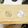 Adhesivo detalles Redonda Madera Blanca y Oro