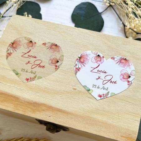 Adhesivo detalles Corazon Amapolas