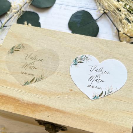 Adhesivo detalles Corazon Flor Verde