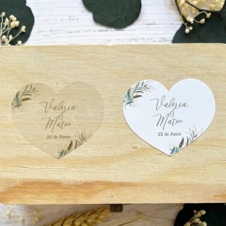Adhesivo detalles Corazon Flor Verde