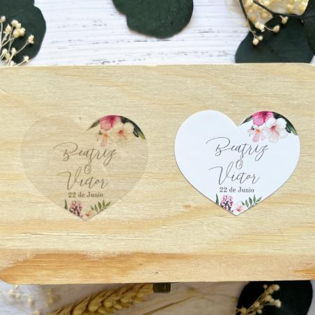 Adhesivo detalles Corazon Boda Flores
