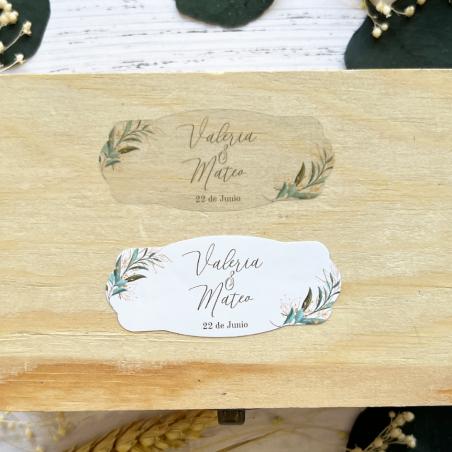 Adhesivo Alargado detalles Flor Verde