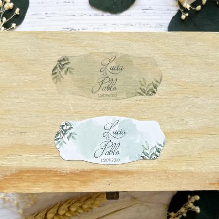 Adhesivo Alargado detalles Madera Blanca y Oro